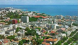 Panorama della città di Costanza col mar Nero sullo sfondo