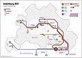 ÖPNV Anbindung (Karte 2020) English: bus and underground railway station, map, BER in 2020