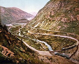 The Georgetown Loop of the Colorado Central Railroad as photographed by William Henry Jackson in 1899