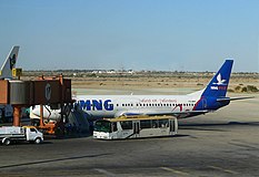 MNG Airlines Boeing 737-400 at Karachi.