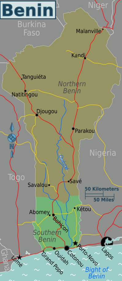 Map of Benin