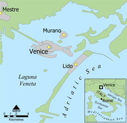 Lido di Venezia - Localizzazione