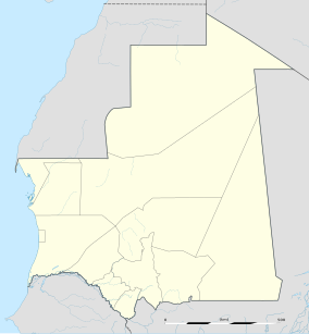 Map of Mauritania showing the location of Banc d'Arguin National Park