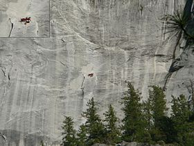 Bivouac of rock climbers