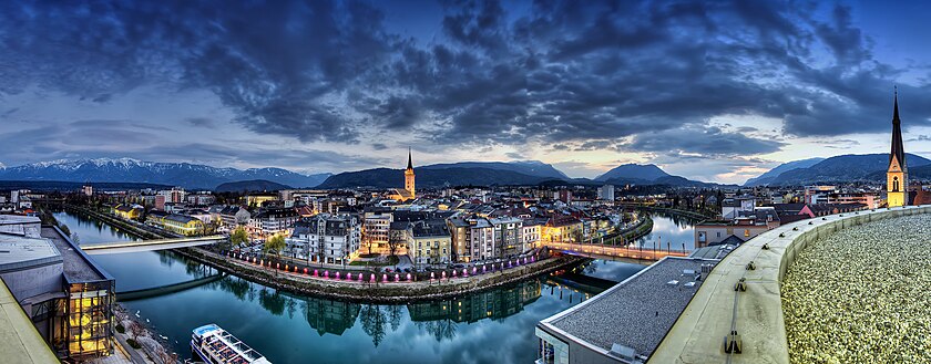 Villach egy panorámaképe