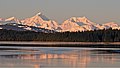 Die Fairweather Range mit Mount Crillon (links) und Mount Bertha (rechts)