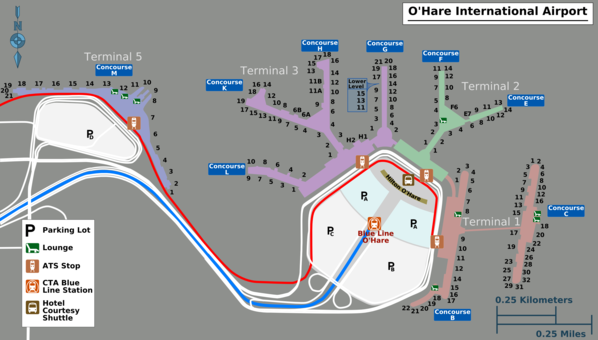 Map of O'Hare International Airport