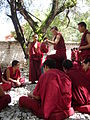 Debating monks in monastery Sera.