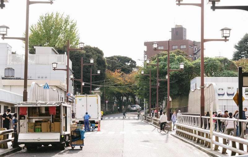 日暮里の御殿坂前の様子の写真