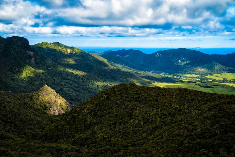 アオテアのトレッキング中に望む絶景（ニュージーランド）の写真