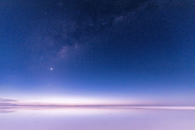 ウユニ塩湖の星空の写真