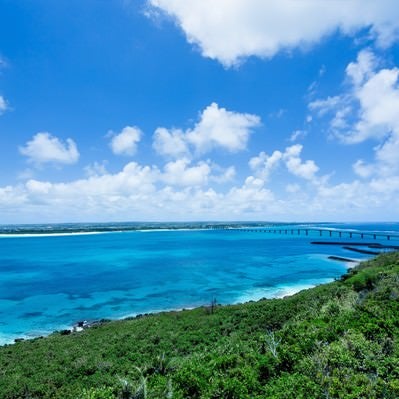 来間島の竜宮城展望台から見える景色の写真