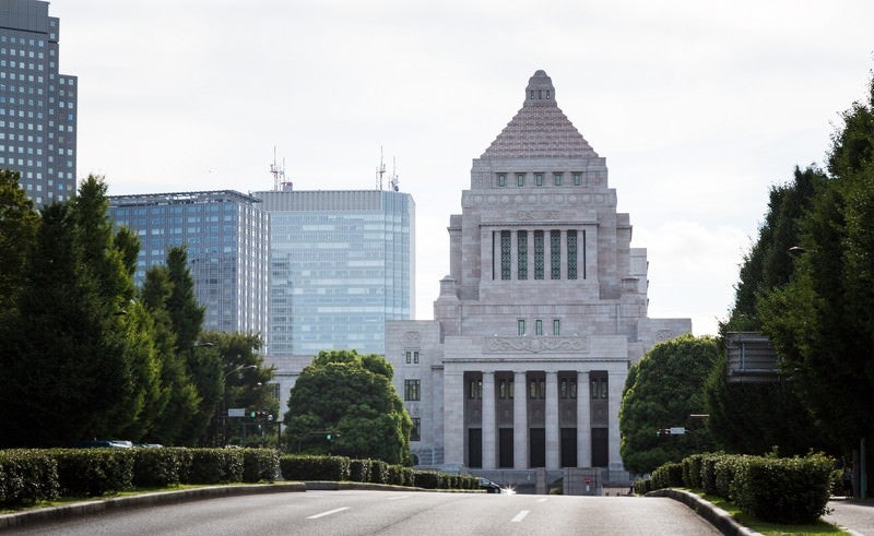 国会議事堂前の道路の写真