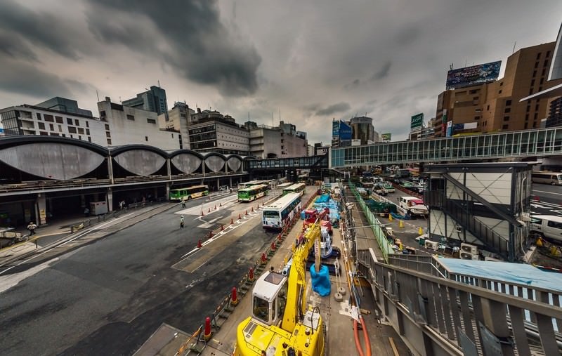 渋谷駅前工事中の写真