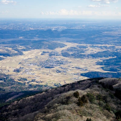 筑波山から見る麓の景色の写真