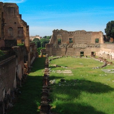 世界遺産のフォロ・ロマーノ遺跡（イタリア）の写真