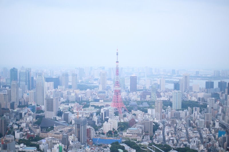 淡い雰囲気の東京タワー周辺の写真