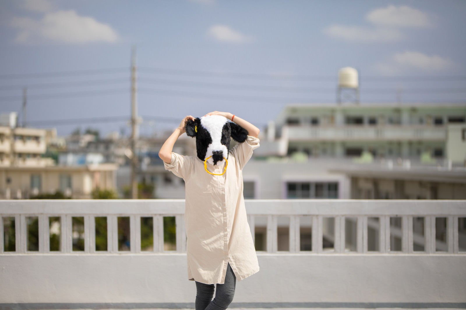 「晴れたので屋上からお送りします（エト牛）」の写真［モデル：古性のっち］