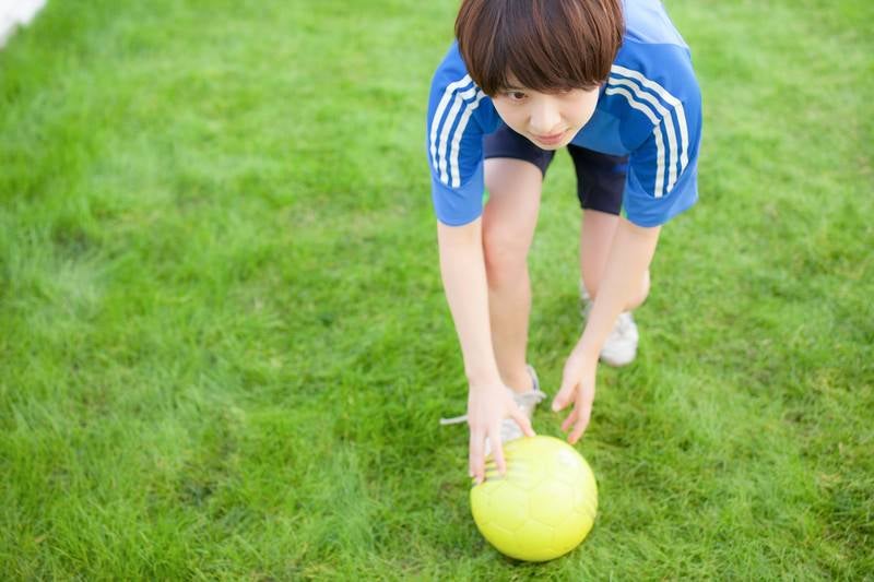 サッカーボールここ置いときますねの写真