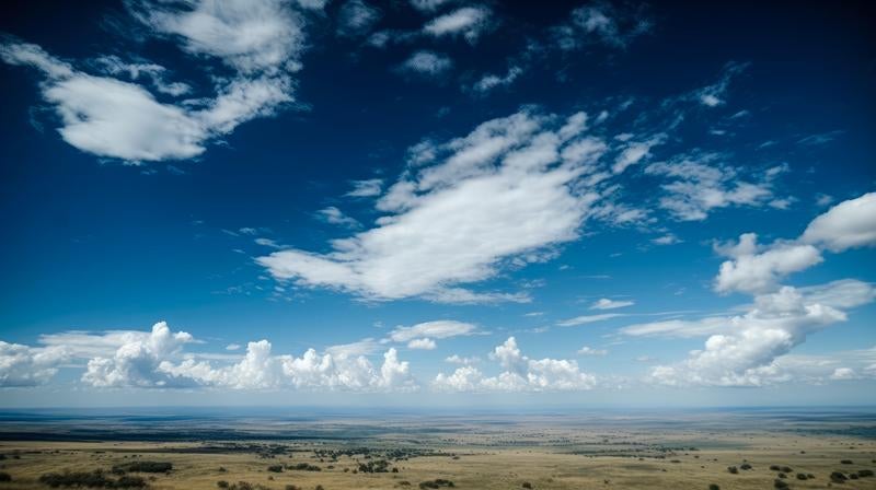 広がる大地と青空の写真