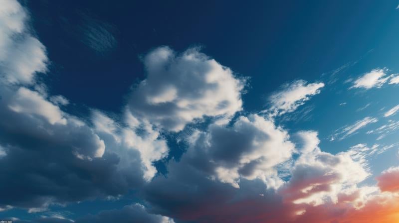 青空と雲の空模様の写真