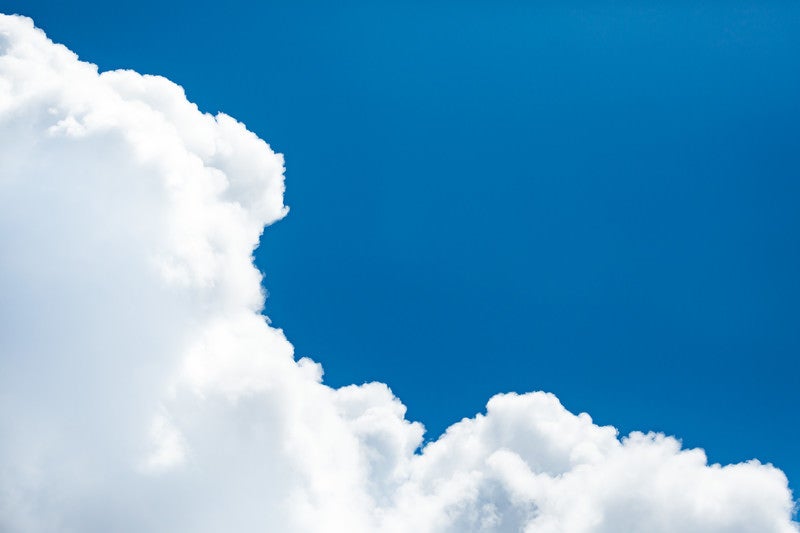 絵に書いたような青空雲の写真