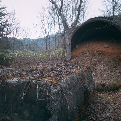 吐き出された土砂の写真