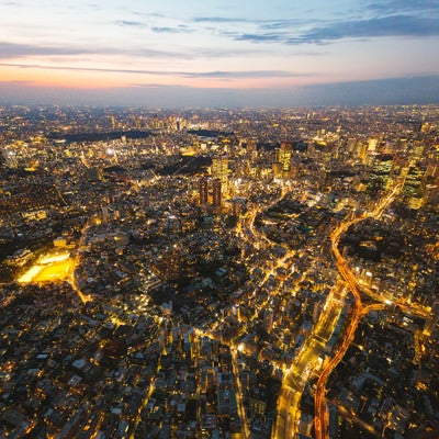 東京上空の夜景（六本木方面）の写真