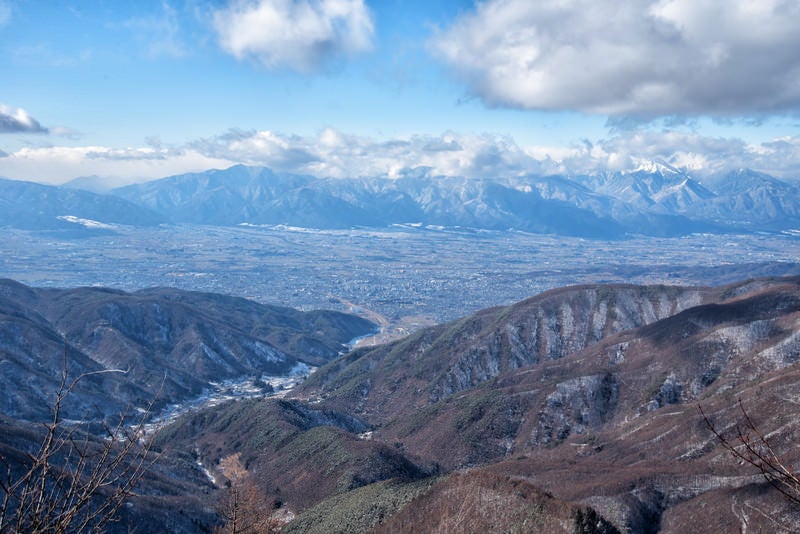 一月の美ヶ原から見える絶景（松本方面）の写真