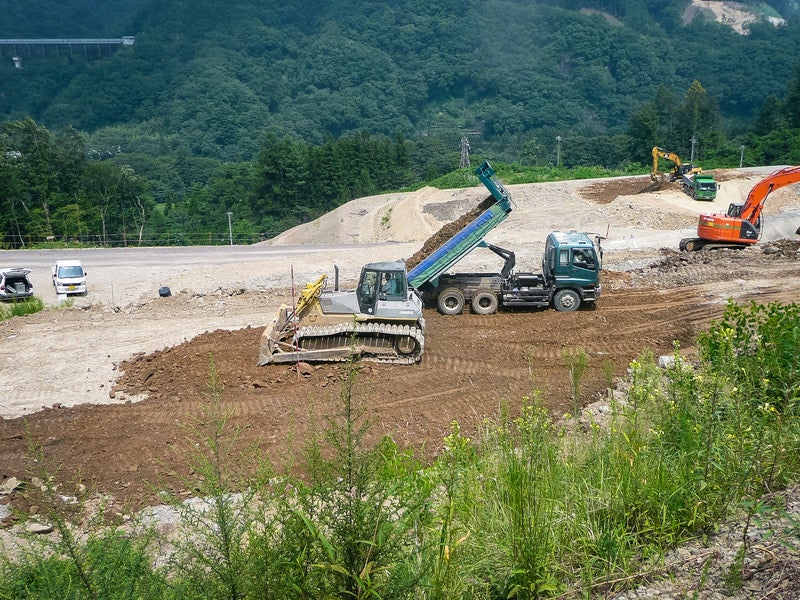 八ッ場ダムの工事風景の写真