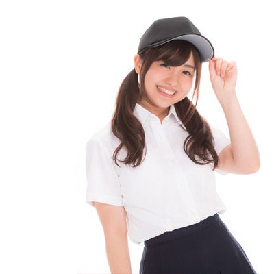 笑顔が可愛い女子マネの写真