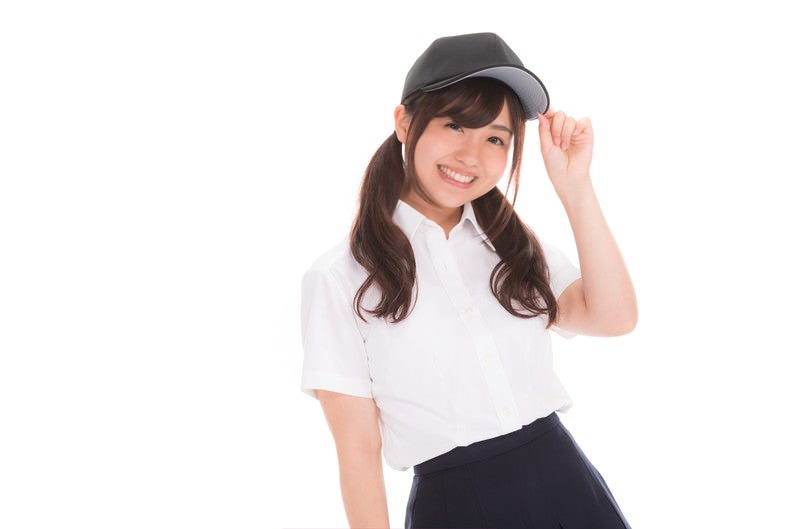 笑顔が可愛い女子マネの写真