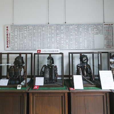 トレガー式救命器（1907年輸入ドイツ製）（直方市石炭記念館本館展示室）の写真