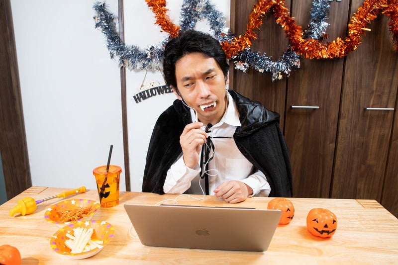 自粛中なのでリモートハロウィン飲みの写真