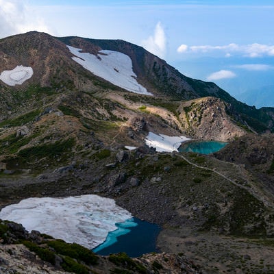 御前峰からみる大汝峰方面（白山）の写真