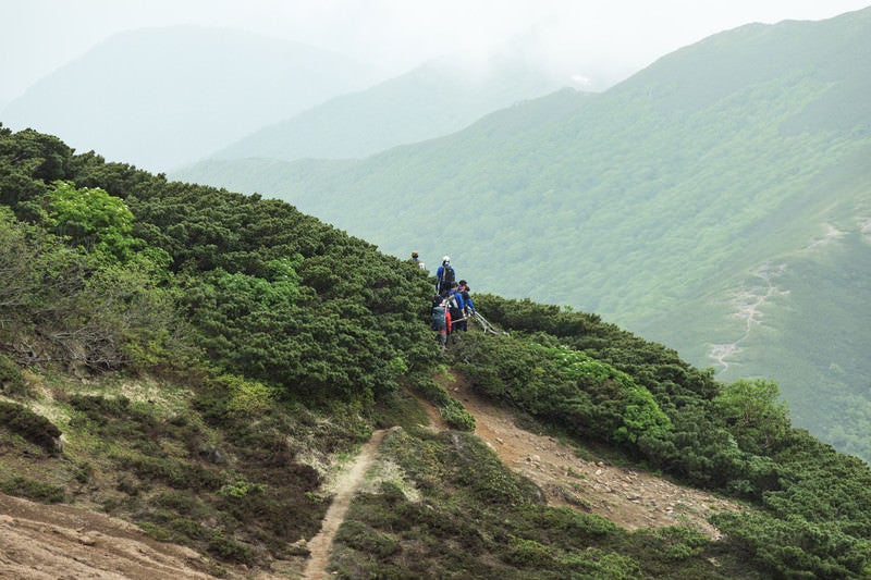 乗鞍新登山道の斜面の写真