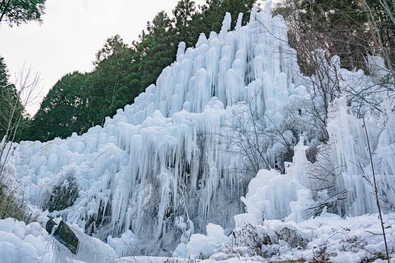 湧水公園の氷瀑の様子の写真