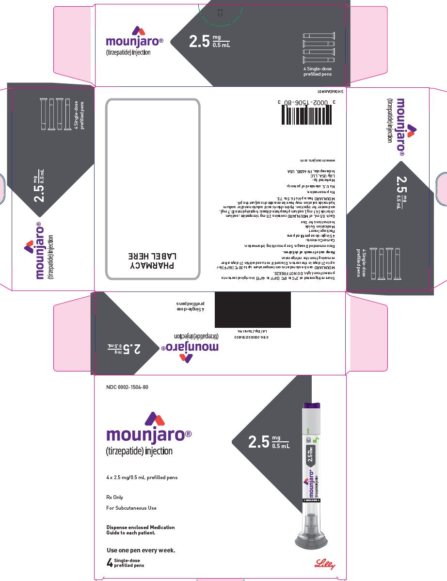 PACKAGE LABEL - Mounjaro  2.5 mg/0.5 mL, Carton, 4 Single-Dose Pens
