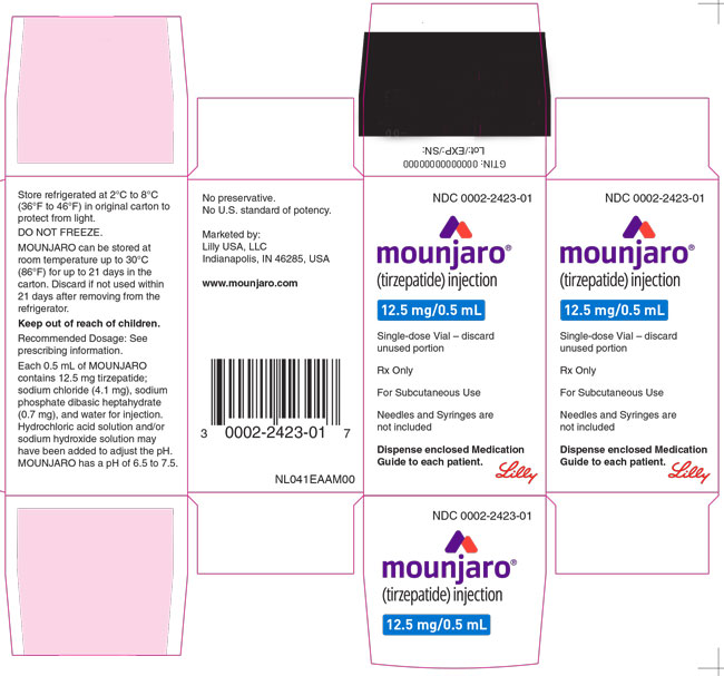 PACKAGE LABEL - Mounjaro 12.5 mg/0.5 mL, Single-dose Vial
