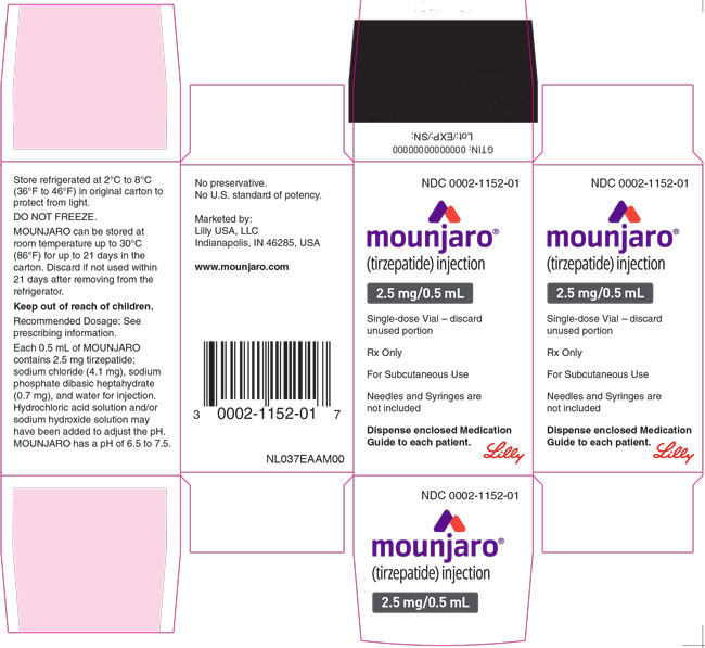 PACKAGE LABEL - Mounjaro 2.5 mg/0.5 mL, Single-dose Vial
