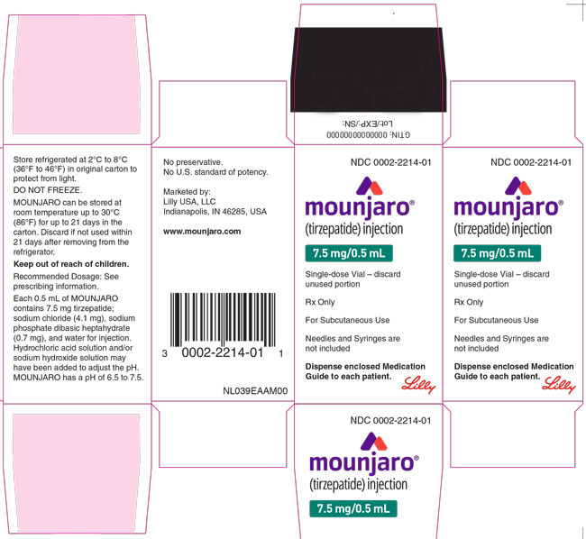 PACKAGE LABEL - Mounjaro 7.5 mg/0.5 mL, Single-dose Vial
