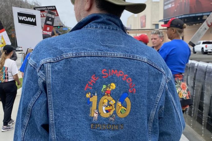 Greg Daniels June 9 2023 Fox Studios Simpsons themed WGA picket