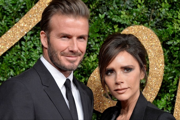 David Beckham and Victoria Beckham attend the British Fashion Awards 2015 at London Coliseum on November 23, 2015 in London, England.