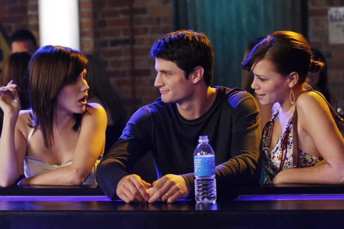 ONE TREE HILL, Sophia Bush, James Lafferty, Bethany Joy Galeotti, 'In Da Club',  (Season 5, aired Feb. 12, 2008), 2003-. photo: Fred Norris / © The CW / Courtesy Everett Collection