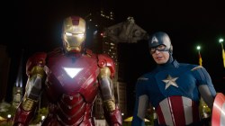 THE AVENGERS, l-r: Robert Downey Jr., (as Iron Man, Chris Evans (as Captain America), 2012, ©Walt Disney Studios Motion Pictures/courtesy Everett Collection