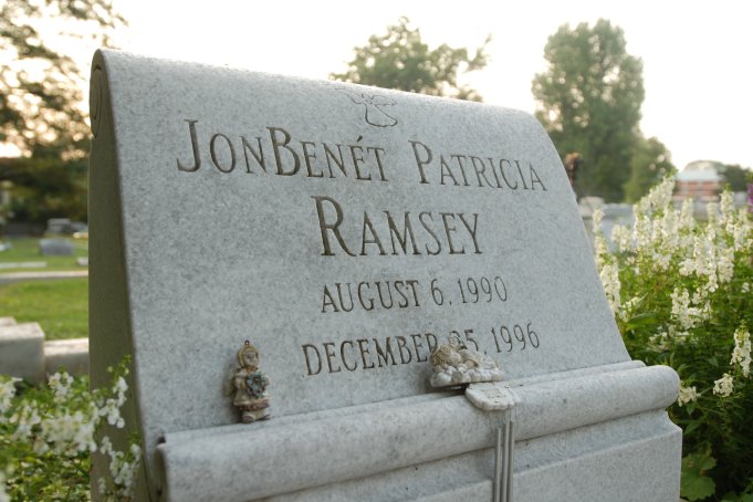 ATLANTA - AUGUST 16:  The grave of JonBenet Ramsey is shown August 16, 2006 in Marietta, Georgia. A suspect in the murder of Ramsey, the 6-year-old beauty queen whose parents were under suspicion early on, was arrested today in Thailand.  (Photo by Barry Williams/Getty Images)