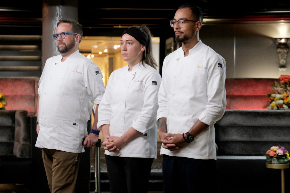 TOP CHEF -- "Cruising to the End" Episode 2114 -- Pictured: (l-r) Daniel Jacobs, Savannah Miller, Danny Garcia -- (Photo by: David Moir/Bravo)