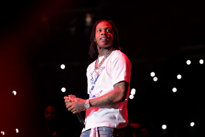 NEWARK, NEW JERSEY - OCTOBER 28: Lil Durk performs during iHeart Powerhouse 105.1 at Prudential Center on October 28, 2023 in Newark, New Jersey. (Photo by Michael Loccisano/Getty Images for iHeartRadio)