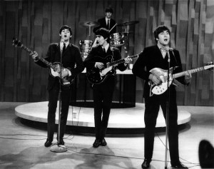 BEATLES, THE: Paul McCartney, George Harrison, John Lennon, Ringo Starr, rehearsing for the 'Ed
Sullivan Show', 2/9/64.