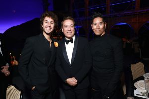 HOLLYWOOD, CALIFORNIA - NOVEMBER 01: (L-R) Juanpa Zurita, Kevin Huvane, and Carlos Eric Lopez attend Carlos Eric Lopez's Fourth Annual Día De Muertos Gala at Paramount Pictures Studios on November 01, 2024 in Hollywood, California.  (Photo by Matt Winkelmeyer/Getty Images for Día de Muertos by Carlos)